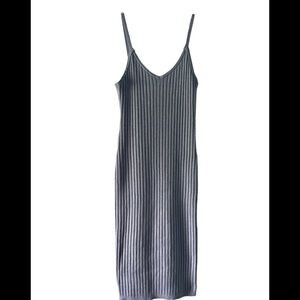 House of Harlow 1960 baby blue ribbed knit sweater midi dress